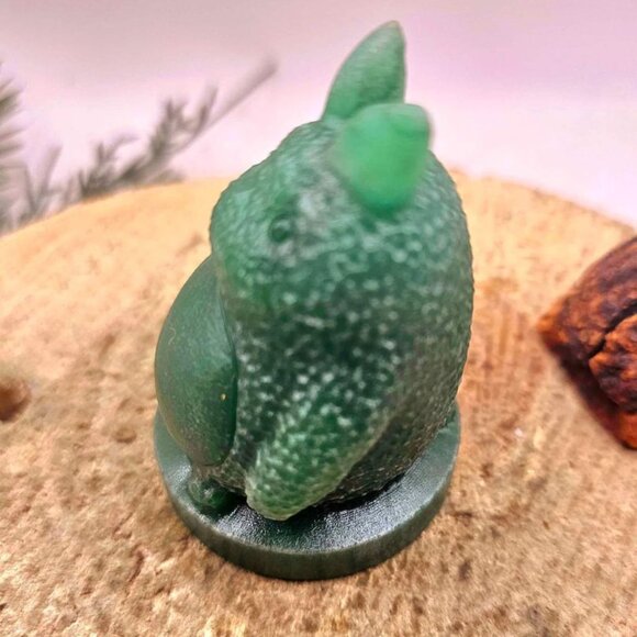 Nature Green Aventurine Carved Totoro 2.2" Decor Figure - Picture 2 of 10